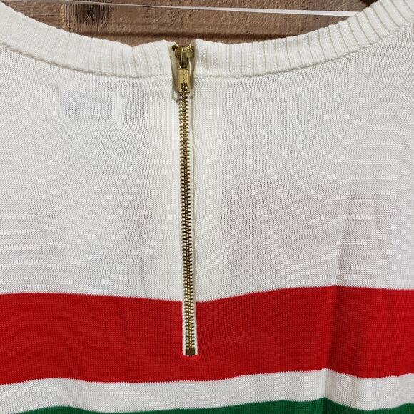 Crown & Ivy NWT colorful striped exposed back zip long sleeve sweater woman's XL - Picture 11 of 11